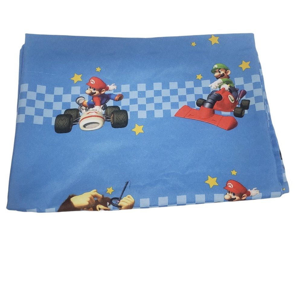 Official Nintendo Mario Kart Twin Flat Bed Sheet or for Crafting Projects
